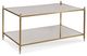 Century® Grand Tour Furniture Odesa Brass Cocktail Table with Mirrored Top and Lower Shelf-0
