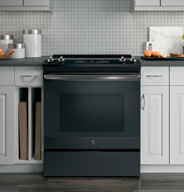 GE® 30" Slide In Electric Range-Black Slate-3