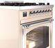Ilve® Nostalgie II Noblesse 30" Antique White Pro Style Dual Fuel Range with Chrome Trim-4