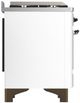 Ilve® Majestic III 60" White Pro Style Dual Fuel Liquid Propane Range with French Top and Burnished Trim-3
