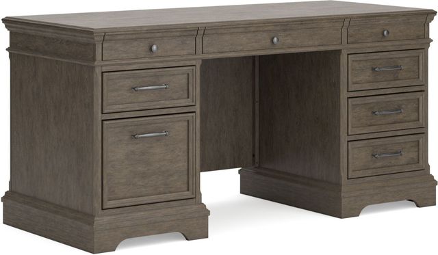 Signature Design by Ashley® Janismore Distressed Weathered Gray Office Desk-2