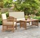 Furniture of America® Kyushu 4- Piece Beige/Natural Fabric/Wood Outdoor Patio Set -1