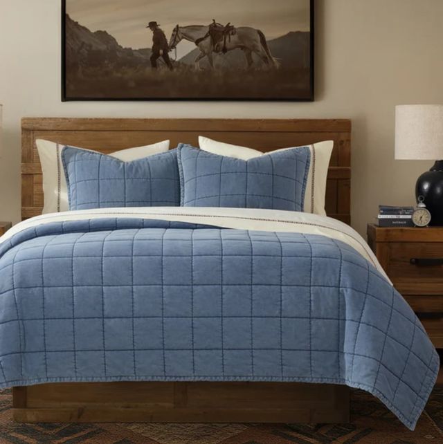 HiEnd Accents Stonewashed Denim Twin Quilt Set-1