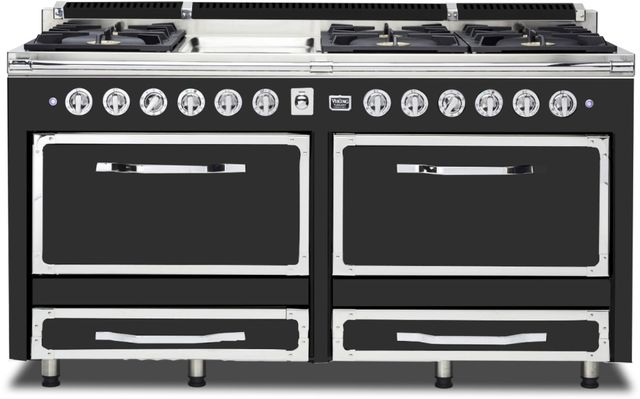 Viking® Tuscany 66" Cast Black Pro Style Dual Fuel Range-0