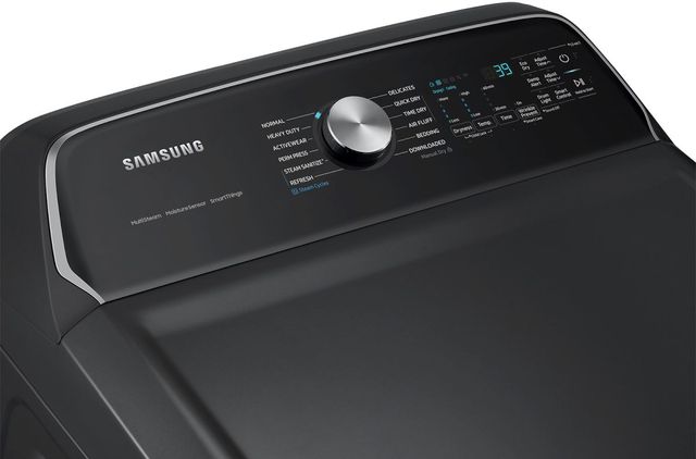 Samsung Brushed Black Top Load Washer & Electric Dryer Laundry Pair-4