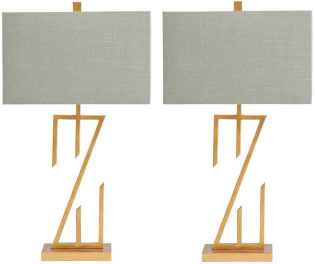Crestview Collection Brandt 2-Piece Gold Table Lamp Set-0