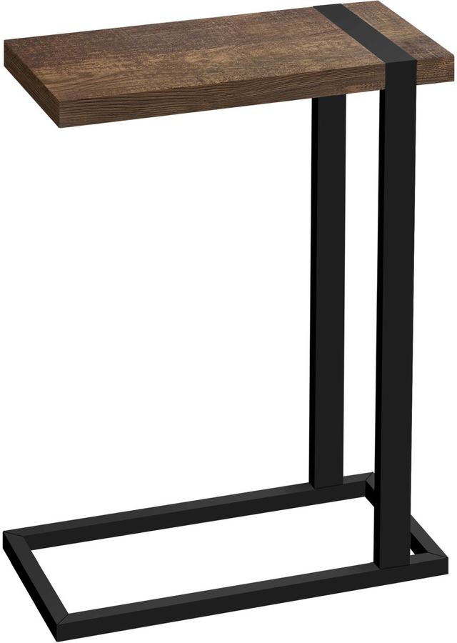 Monarch Specialties Inc. Brown Top Accent Table with Black Frame-0