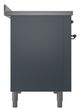 Ilve® Nostalgie II Noblesse 48'' Blue Gray Pro Style Induction Range with Brass Trim-2
