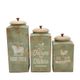 A & B Home 3-Piece Sage Green Canister Set-1