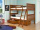 Donco Kids Mission Light Espresso Twin/Twin Bunk Bed with Drawers-0
