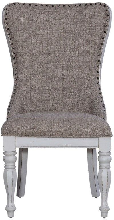 Liberty Furniture Magnolia Manor Antique White/Ivory Upholstered Wing Back Side Chair-2