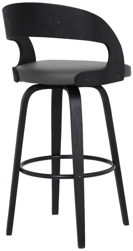 Armen Living Shelly 4-Piece Black Brushed/Brown Counter Stool Set-4