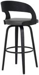 Armen Living Shelly 4-Piece Black Brushed/Brown Counter Stool Set-4