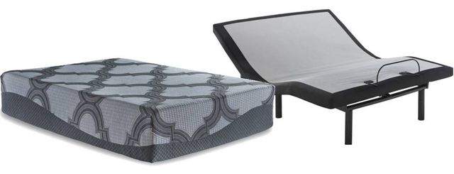 Sierra Sleep® by Ashley® 2-Piece 14" Hybrid and Best Adjustable Base Queen Mattress Set-0