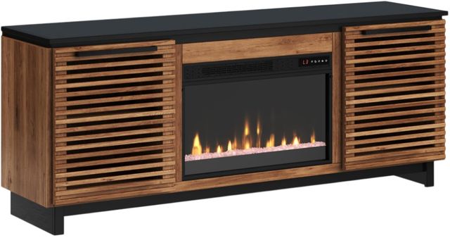 Legends Home Graceland Black/Bourbon 69" Fireplace Console-0