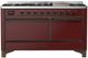 Ilve® Majestic III 60" Burgundy Pro Style Dual Fuel Natural Gas Range with Solid Door and Burnished Trim-0