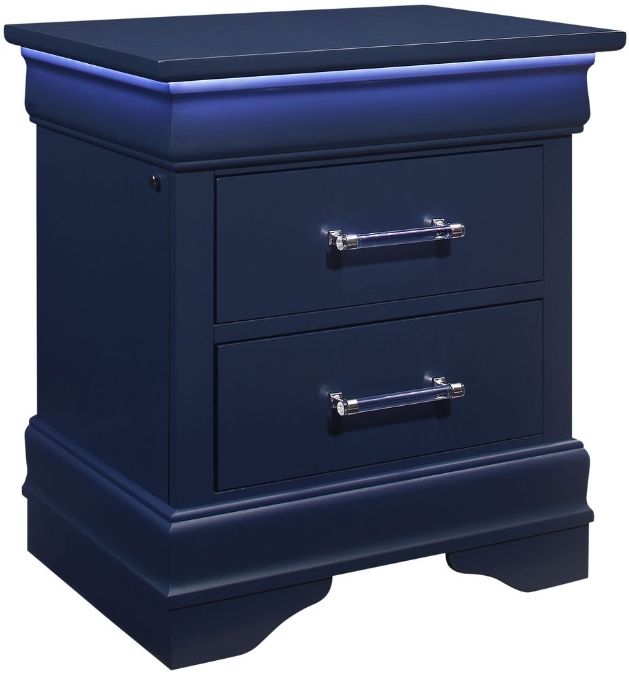 Global Furniture USA Charlie 4-Piece Blue Queen Panel Bedroom Set-3