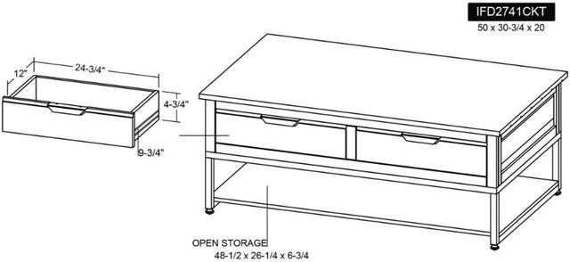 International Furniture Direct Dark Mita Stained Dark Cocktail Table-2