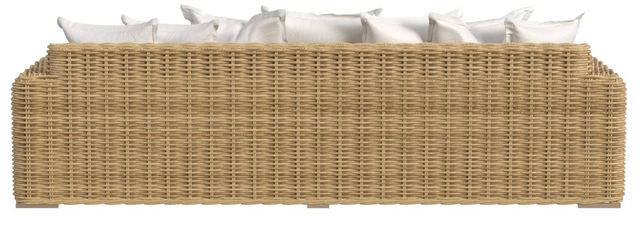 Sunset West Playa Natural Resin Wicker Outdoor Sofa with Soothe Pearl Cushion-3