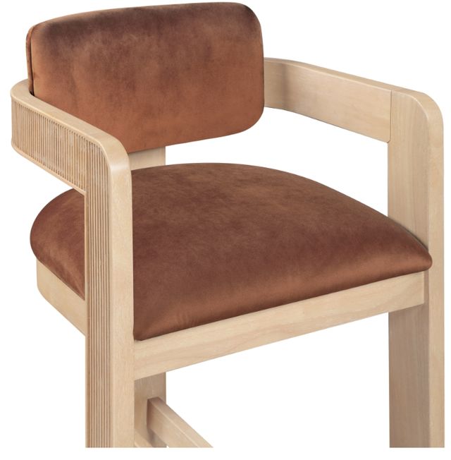 Meridian Furniture Sacha Cognac/Natural Upholstered Counter Stool-4