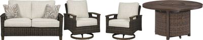 Signature Design by Ashley Paradise Trail 4-Piece Wicker Set