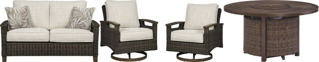 Signature Design by Ashley® Paradise Trail 4-Piece Medium Brown Outdoor Seating Set-0