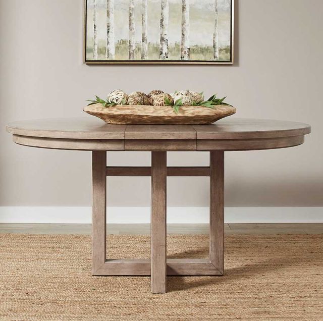 Liberty Furniture Proximity Place Barley Buff Pedestal Dining Table-1