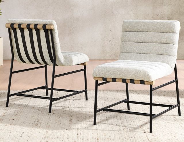 Steve Silver Co. Nicco 2-Piece Black-Eggshell Side Chair-1