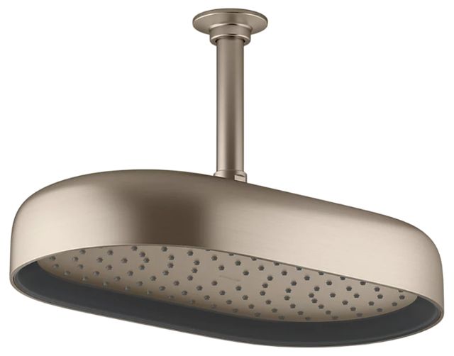 KOHLER® Statement® Vibrant Brushed Bronze 2.5 GPM Oblong 14" Single-Function Rainhead-0
