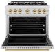 ZLINE Classic Autograph Edition 36" Satin Stainless Steel Pro Style Gas Range with Polished Gold Accents-1