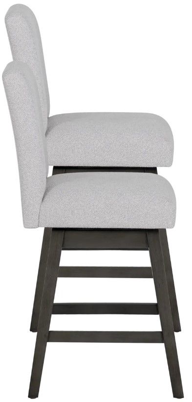 Linon Cohen 2-Piece Gray Upholstered Counter Stool Set-3