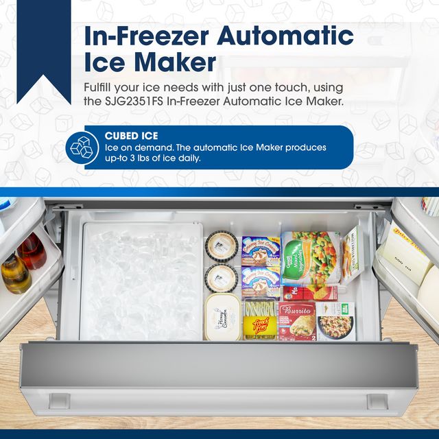 Sharp® 36 in. 22.5 Cu. Ft. Stainless Steel Counter Depth French 4-Door Refrigerator-12