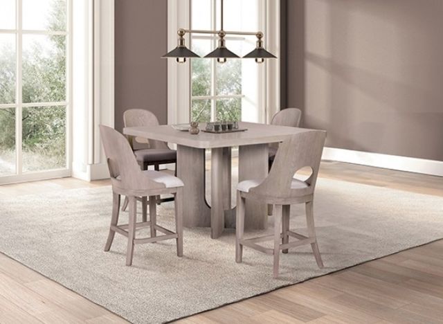 Furniture of America® Sterling West 2-Piece White Oak Counter Chair-1