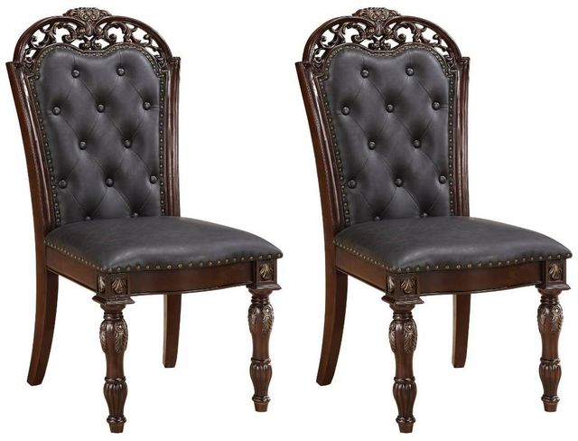 Homelegance® Adelina 2-Piece Brown-Cherry Side Chair Set-0