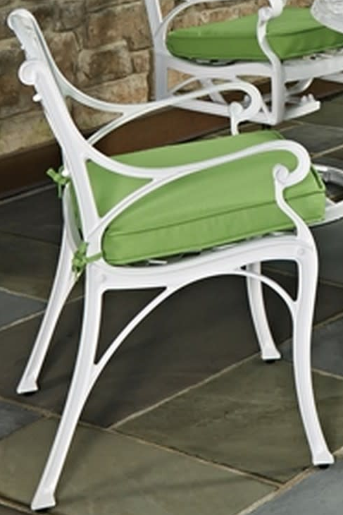 homestyles® Sanibel 7-Piece White Outdoor Dining Set with Umbrella and Cushions-2