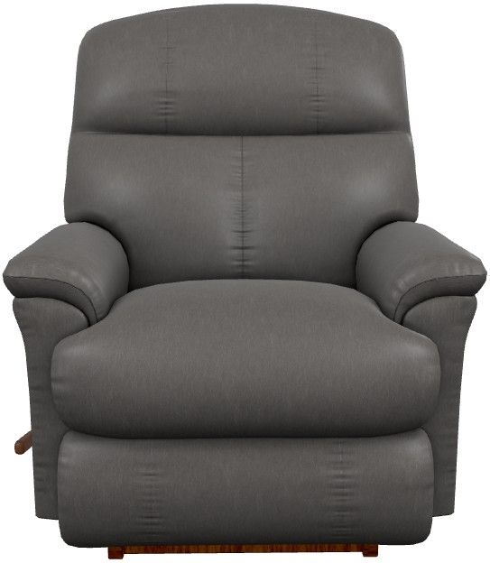 La-Z-Boy® Reed Gray Leather Manual Rocking Recliner-1