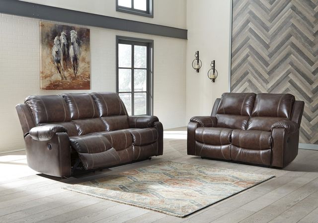 Signature Design by Ashley® Rackingburg Mahogany Reclining Sofa-4