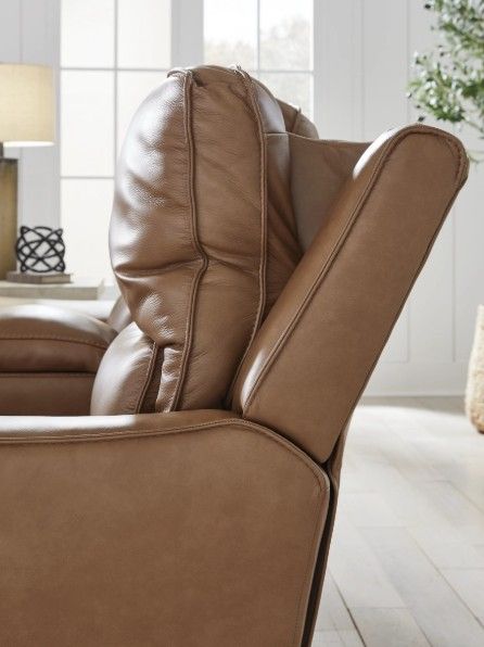 Signature Design by Ashley® DeepWakes Caramel Power Reclining Sofa with Adjustable Headrest-4