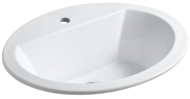 Kohler Bryant® White 20.25" Oval Drop-In Bathroom Sink-0