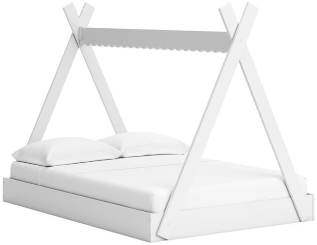 Signature Design by Ashley® Hallityn White Youth Full Tent Complete Bed in Box-1