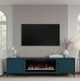 Legends Home Real Cozy Malibu Denim Blue 95" Fireplace Console-1
