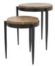 YHD Raju 2-Piece Brown Nesting Tables Set with Black Base-4