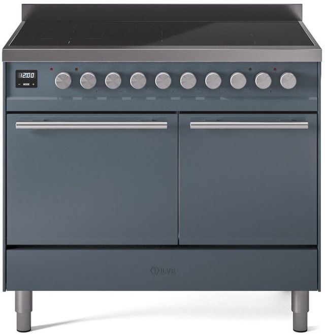Ilve® Professional Plus II 40" Blue Grey Pro Style Induction Range-0