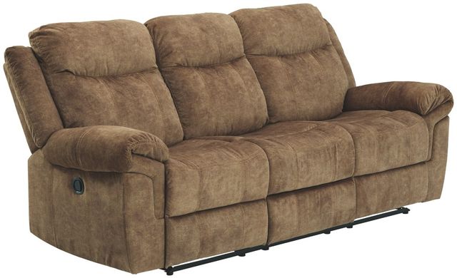 Signature Design by Ashley® Huddle-Up Nutmeg Recling Sofa with Drop Down Table-0