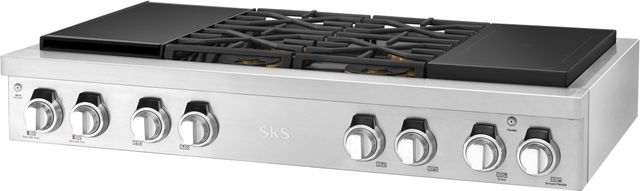 SKS 48" Stainless Steel Dual Fuel Natural Gas Rangetop with Sous Vide and Induction-2