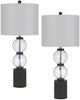 Cal® Lighting & Accessories Mystic 2-Piece Dark Oak Table Lamp Set-0