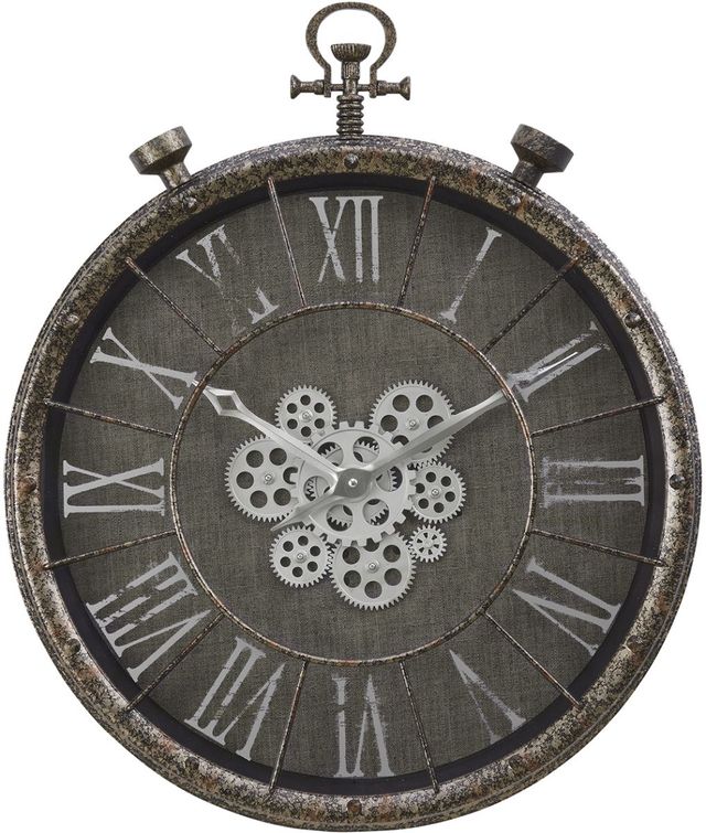 Monarch Specialties Inc. Grey 24" Gear Mechanical Wall Clock-0