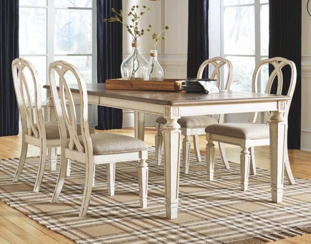 Signature Design by Ashley® Realyn Brown Dining Table with Chipped White Base-6