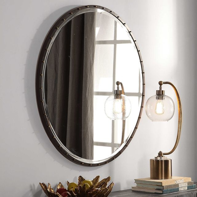 Uttermost® Benedo Black Round Mirror-2