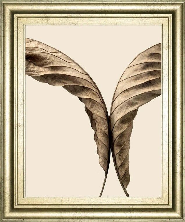 Classy Art Beige/Gold Turning Leaves Il By Jeff Friesen Wall Art-1